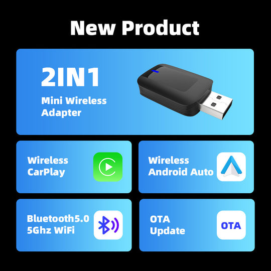 Twee-in-één Draadloze Android Auto & Apple CarPlay Adapter