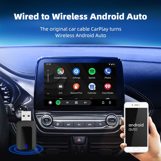 Twee-in-één Draadloze Android Auto & Apple CarPlay Adapter